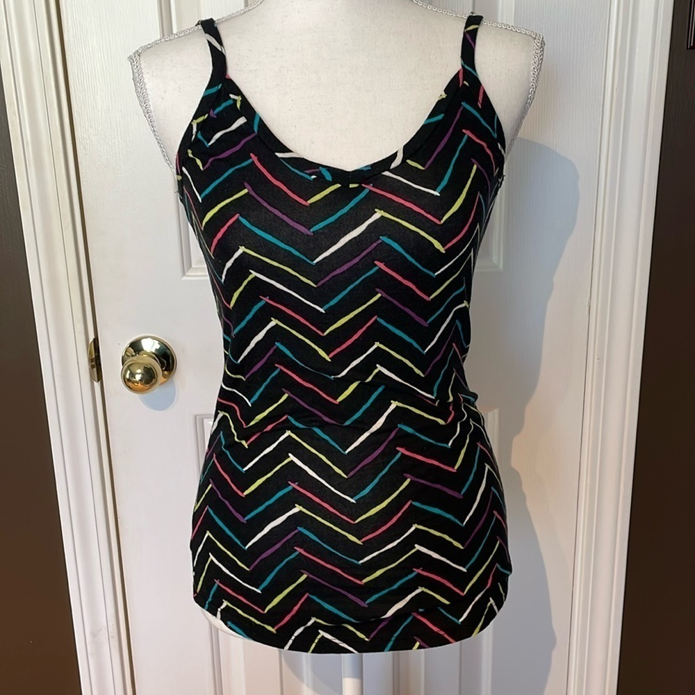 OP Colorful Top W/Spaghetti Straps & Chevron Pattern. Small